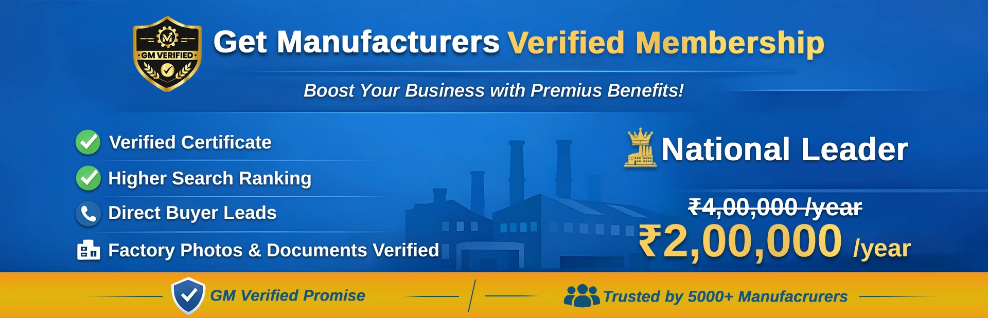 Get Manufacturers Premium Membership